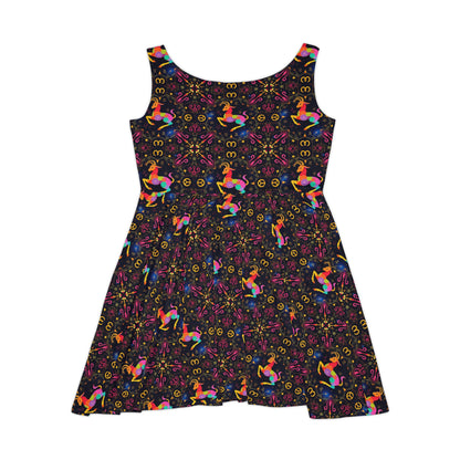 Women's Skater Dress, AOP, Zodiac, Capricorn, Pattern