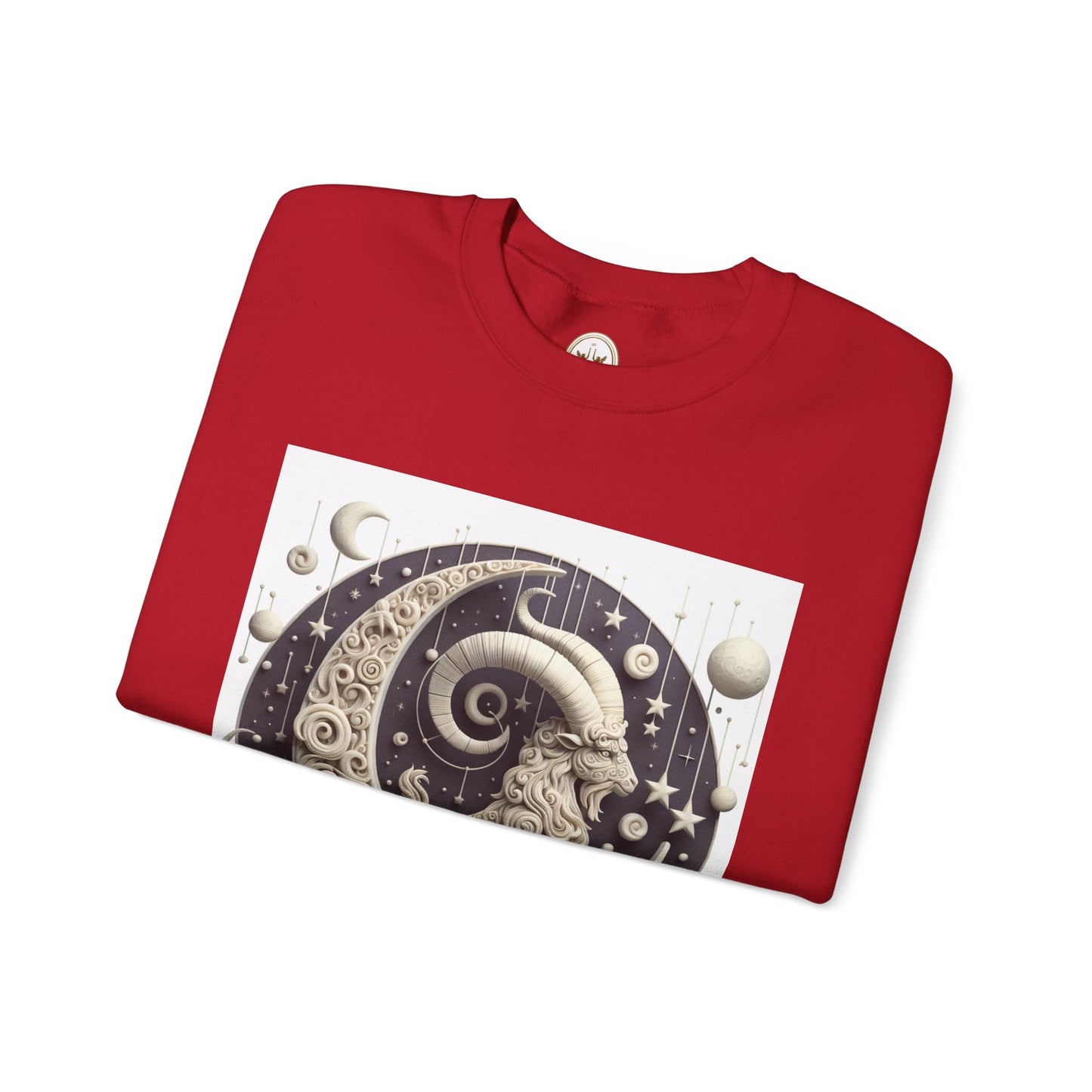 Unisex Heavy Blend™ Crewneck Sweatshirt, Stone Moon, Capricorn Zodiac Design