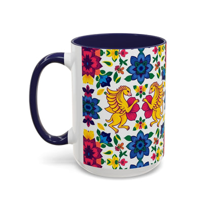 Accent Coffee Mug, Gemini, Zodiac, Flower Pattern, (11, 15oz)