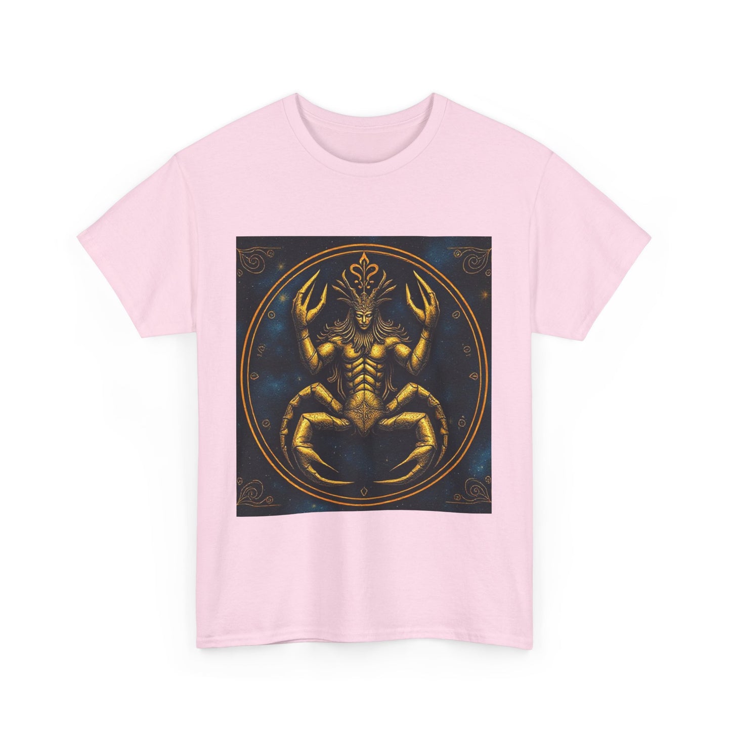Unisex Heavy Cotton T-Shirt, Scorpion King 1v, Cancer Zodiac Design