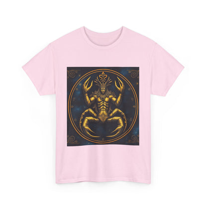 Unisex Heavy Cotton T-Shirt, Scorpion King 1v, Cancer Zodiac Design