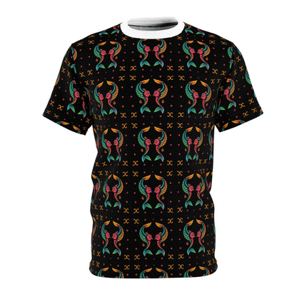 Unisex Cut & Sew T-Shirt, AOP, Pisces, Zodiac, Pattern