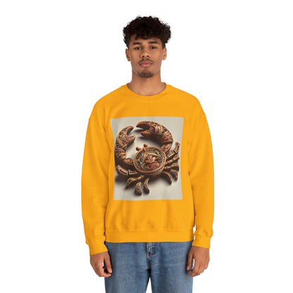 Unisex Heavy Blend™ Crewneck Sweatshirt, Crab Artifact, Cancer Zodiac Design