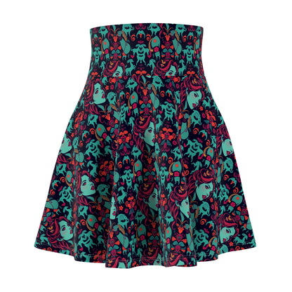 Women's Skater Skirt, (AOP), Virgo, Zodiac v5, Sexy Pattern