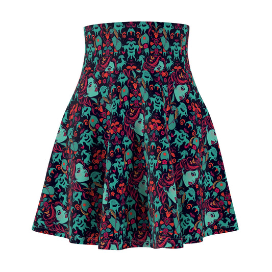 Women's Skater Skirt, (AOP), Virgo, Zodiac v5, Sexy Pattern