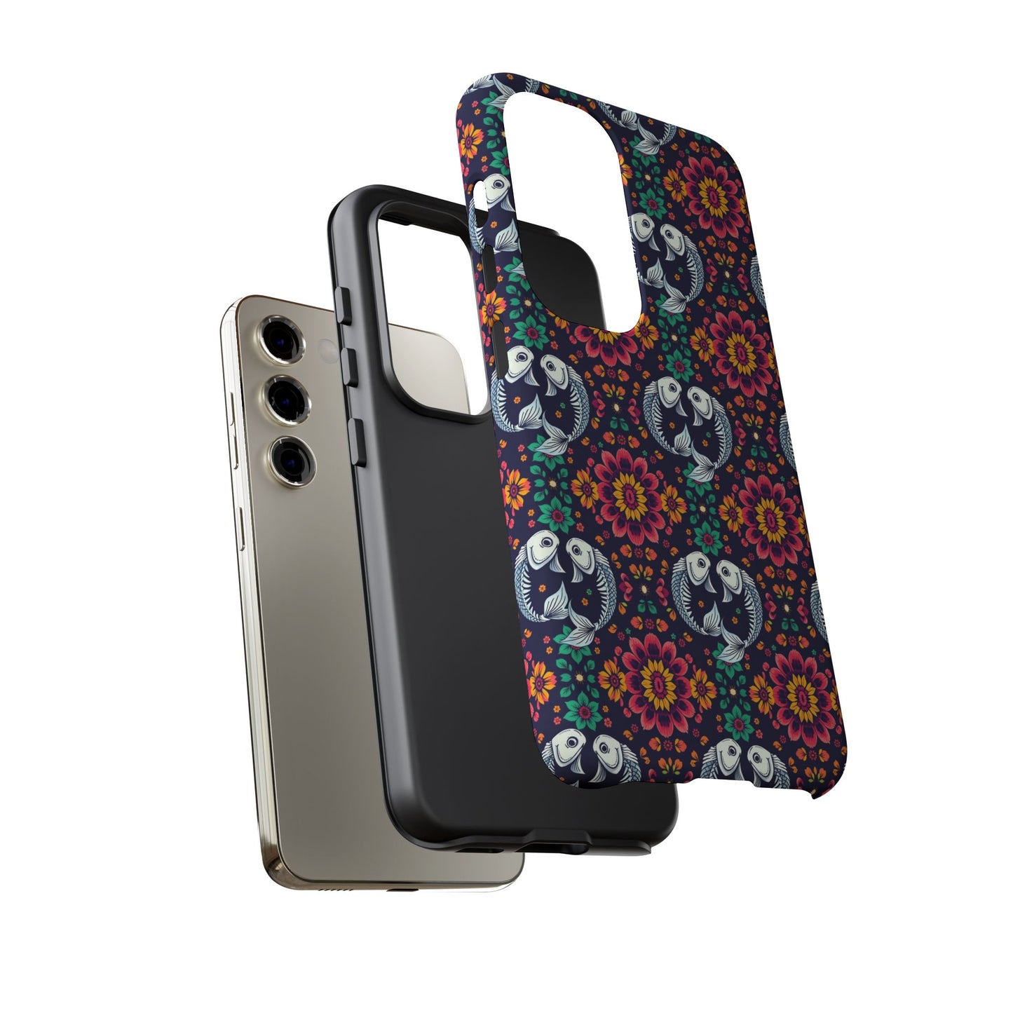 Tough Cases, Pisces, Zodiac v4, Flower Pattern