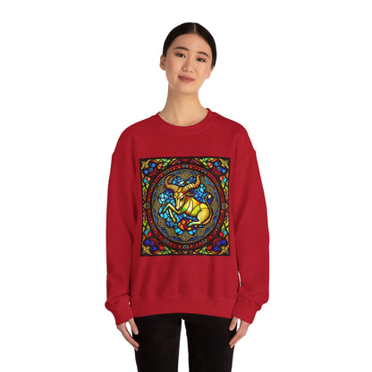 Unisex Heavy Blend™ Crewneck Sweatshirt, Glass, Taurus Zodiac Design