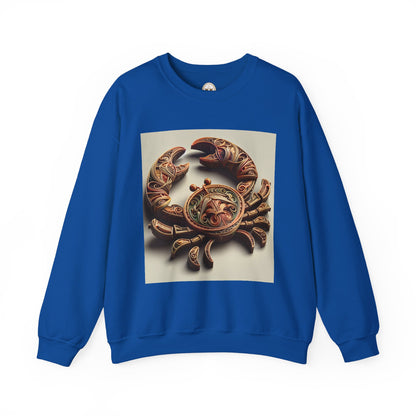 Unisex Heavy Blend™ Crewneck Sweatshirt, Crab Artifact, Cancer Zodiac Design