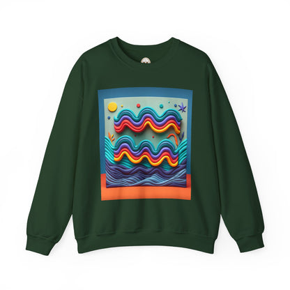 Unisex Heavy Blend™ Crewneck Sweatshirt, Water Painting, Aquarius Zodiac Design