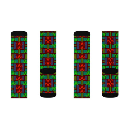 Sublimation Socks, Aries, Zodiac v1, Shapes Pattern