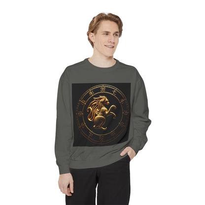 Garment-Dyed Sweatshirt, Unisex, Space Animal Design v1, Virgo