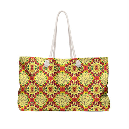 Weekender Bag, Virgo, Zodiac v4, Flower Pattern