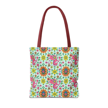 Tote Bag, (AOP), Aquarius, Zodiac v6, Flower Pattern