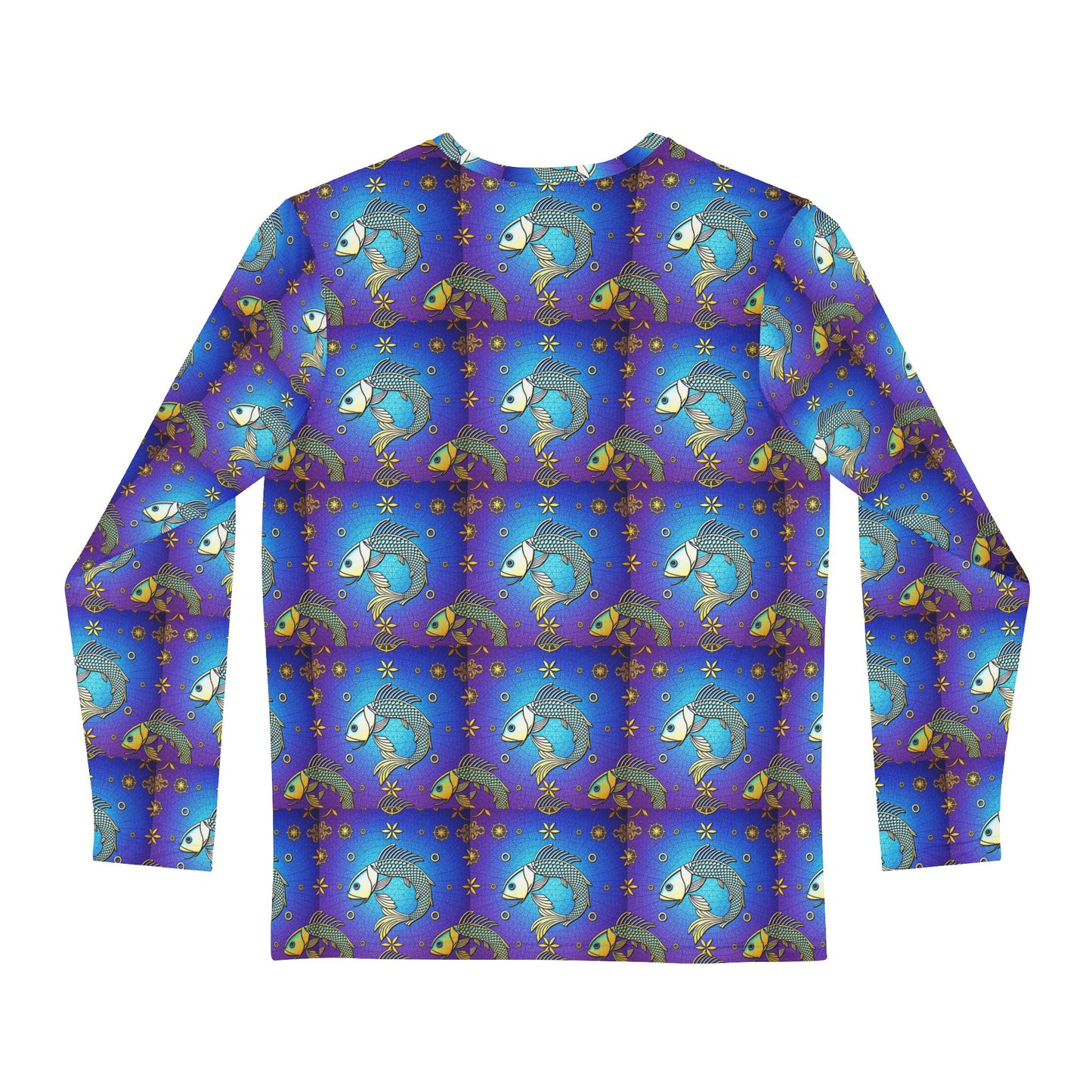 Men's Long Sleeve Shirt, (AOP), Pisces, Zodiac v2, Pattern
