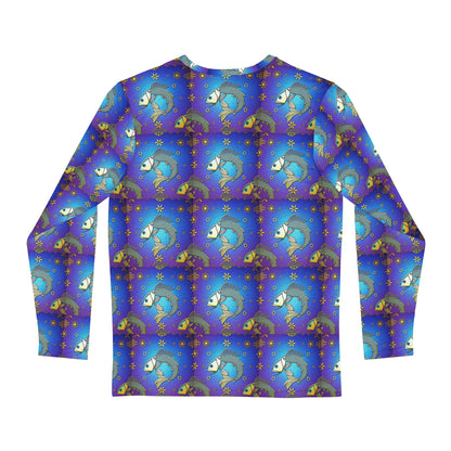 Men's Long Sleeve Shirt, (AOP), Pisces, Zodiac v2, Pattern