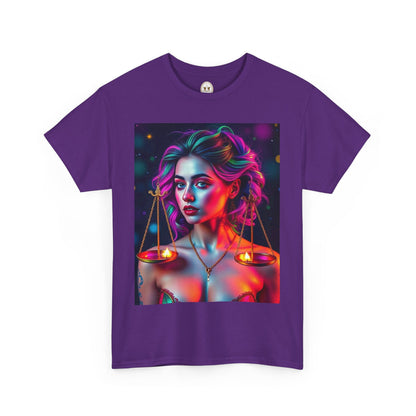 Unisex Heavy Cotton T-Shirt, Libra, Zodiac v3, Sexy Art