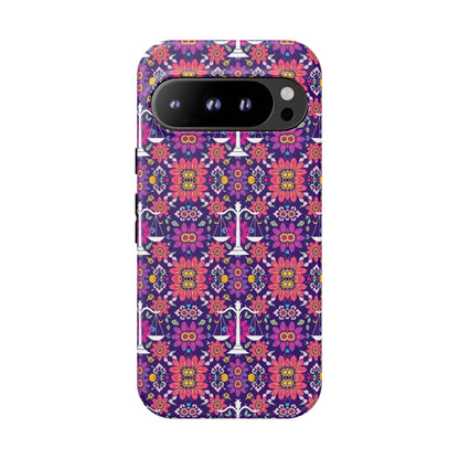 Tough Cases, Libra, Zodiac v4, Flower Pattern