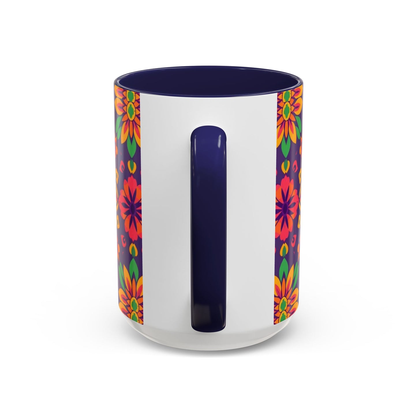 Accent Coffee Mug, Aquarius, Zodiac v2, Flower Pattern, (11, 15oz)