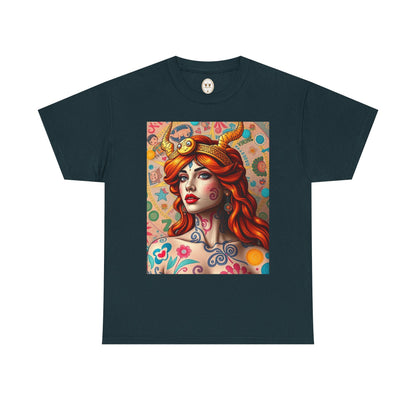 Unisex Heavy Cotton T-Shirt, Virgo, Zodiac v1, Sexy Art