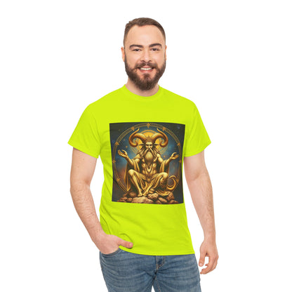 Unisex Heavy Cotton T-Shirt, On The Throne, Taurus Zodiac Design