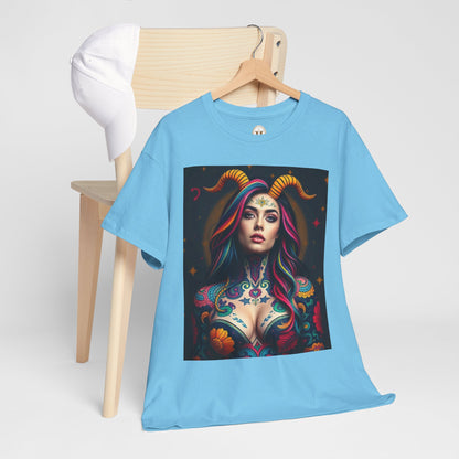 Unisex Heavy Cotton T-Shirt, Capricorn, Zodiac, Sexy Art