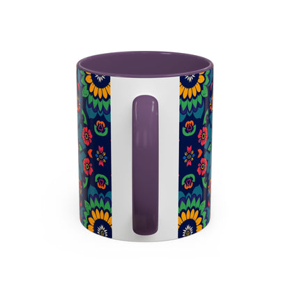 Accent Coffee Mug, Capricorn, Zodiac, Flower Pattern, (11, 15oz)