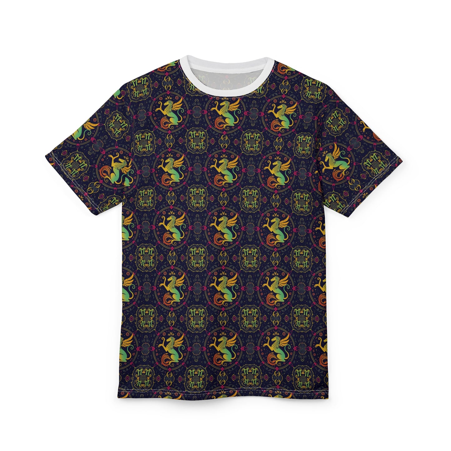 Unisex Cut & Sew T-Shirt, AOP, Virgo, Zodiac v1, Pattern