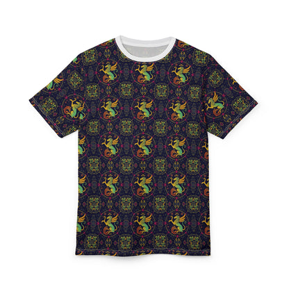 Unisex Cut & Sew T-Shirt, AOP, Virgo, Zodiac v1, Pattern