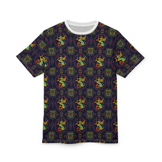 Unisex Cut & Sew T-Shirt, AOP, Virgo, Zodiac v1, Pattern