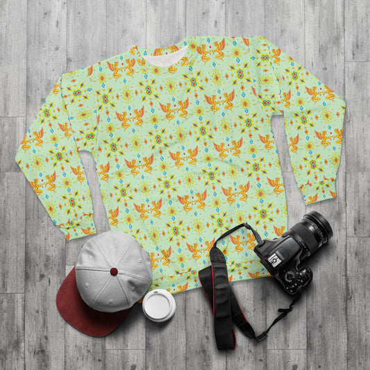 Unisex Sweatshirt (AOP), Gemini, Zodiac v3, Jewel Pattern