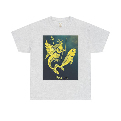 Unisex Heavy Cotton T-Shirt, Pisces Quuen v1, Zodiac Design