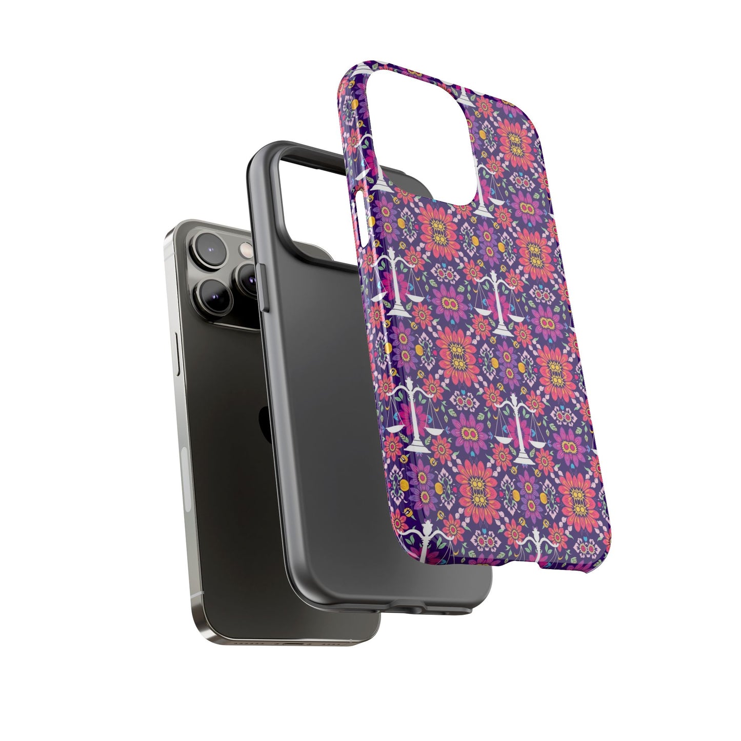 Tough Cases, Libra, Zodiac v4, Flower Pattern