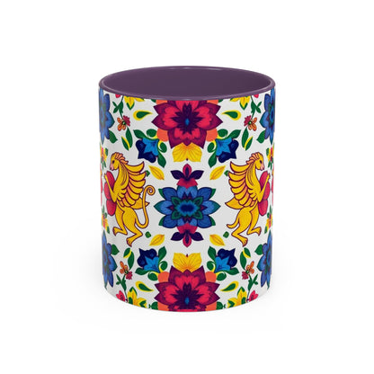 Accent Coffee Mug, Gemini, Zodiac, Flower Pattern, (11, 15oz)