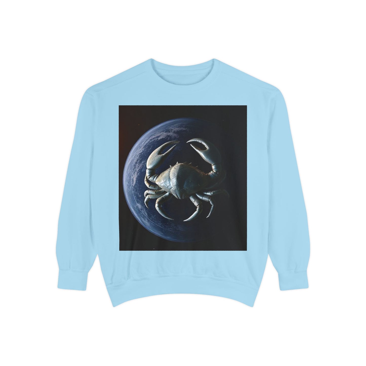 Garment-Dyed Sweatshirt, Unisex, Space Animal Design, Cancer