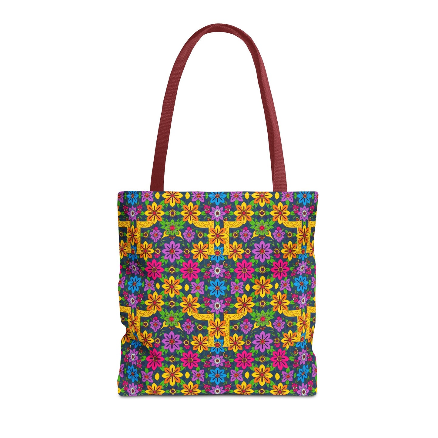 Tote Bag, (AOP), Gemini, Zodiac v2, Flower Pattern