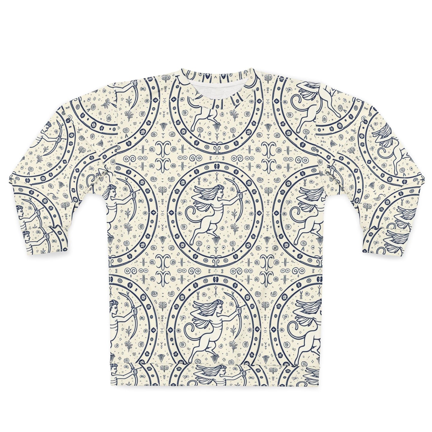 Unisex Sweatshirt, Zodiac Design, Pattern v1, Sagittarius, AOP