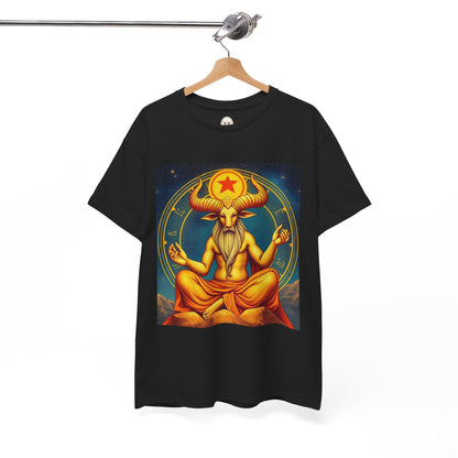Unisex Heavy Cotton T-Shirt, Meditating Bull, Taurus Zodiac Design