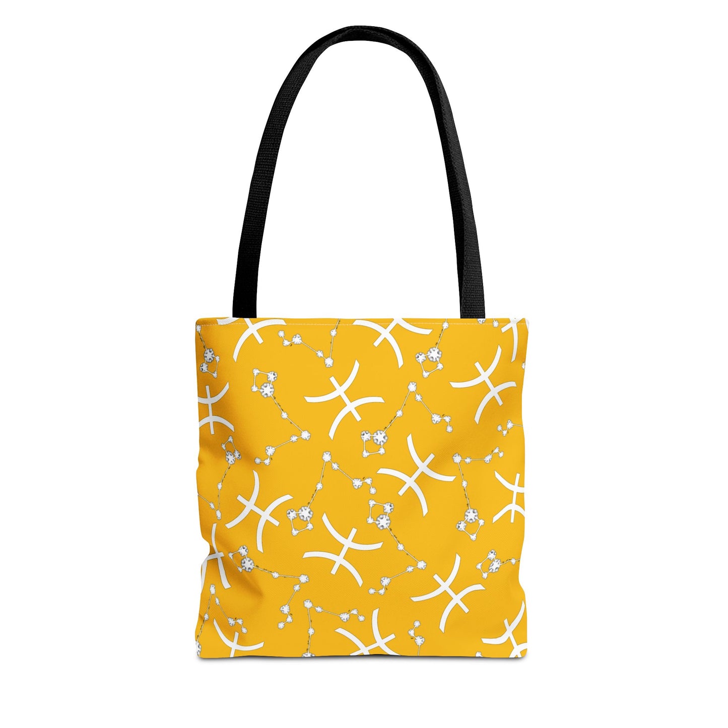 Tote Bag, Pisces Zodiac Sign, AOP, (Yellow, White)