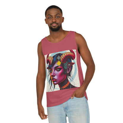 Unisex Garment-Dyed, Tank Top, Taurus Design, Pop Art v2, 100% US cotton