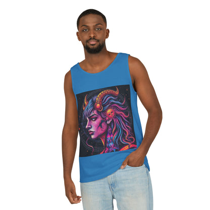 Unisex Garment-Dyed, Tank Top, Virgo Design, Pop Art v1, 100% US cotton