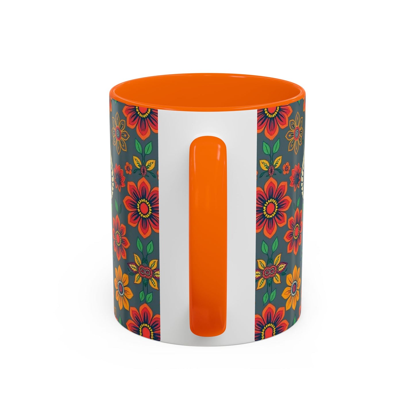 Accent Coffee Mug, Aries, Zodiac v4, Flower Pattern, (11, 15oz)
