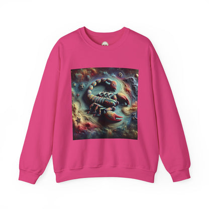 Unisex Heavy Blend™ Crewneck Sweatshirt, Trippy Mist Scorpion, Scorpio Zodiac Design