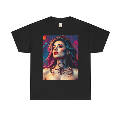 Unisex Heavy Cotton T-Shirt, Scorpio, Zodiac v1, Sexy Art