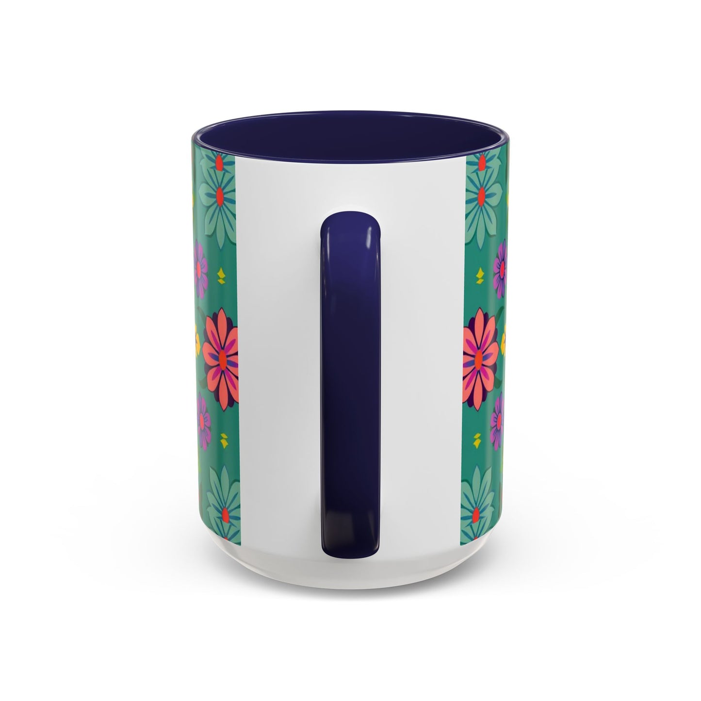 Accent Coffee Mug, Aquarius, Zodiac v3, Flower Pattern, (11, 15oz)