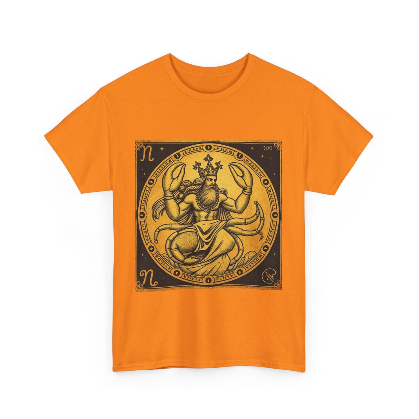 Unisex Heavy Cotton T-Shirt, Crab King, Cancer Zodiac Design