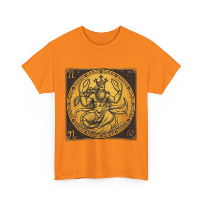 Unisex Heavy Cotton T-Shirt, Crab King, Cancer Zodiac Design