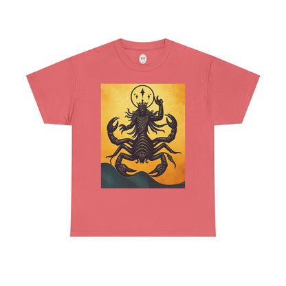 Unisex Heavy Cotton T-Shirt, Scorpion King, Print Art, Scorpio Zodiac Design