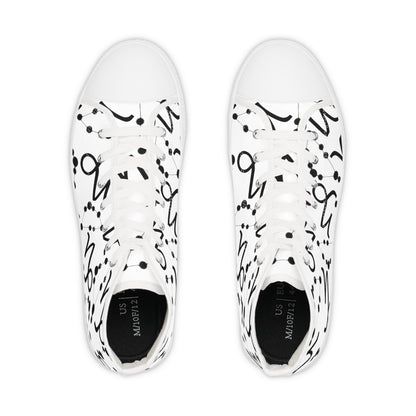 Men's High Top Sneakers, Breathable polyester canvas, Capricorn Zodiac Design