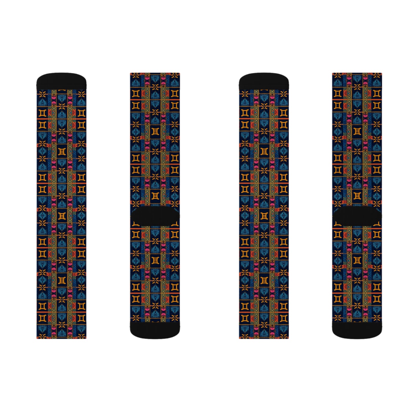 Sublimation Socks, Gemini, Zodiac v2, Shapes Pattern