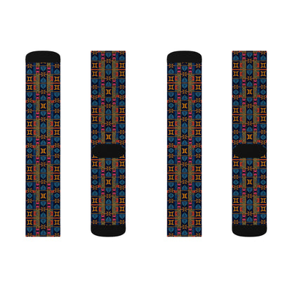 Sublimation Socks, Gemini, Zodiac v2, Shapes Pattern